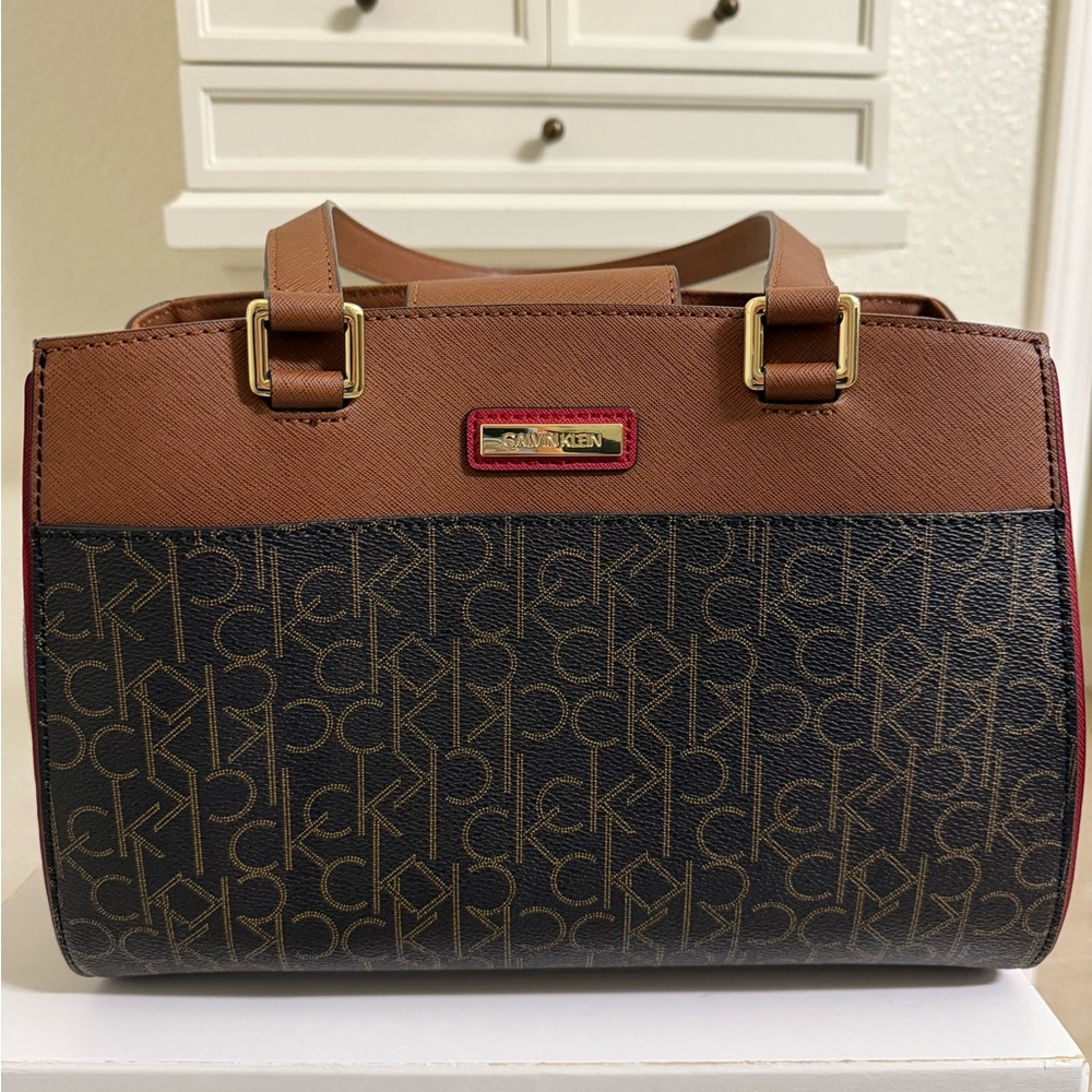 Calvin Klein Brown and Black Monogram Women's Bag